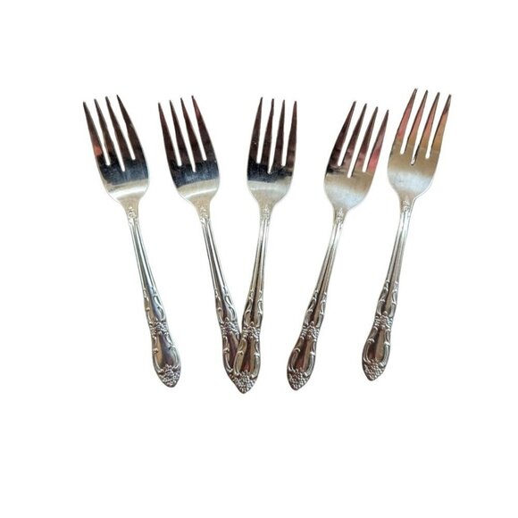 Oneida craft VENUS  Salad  Forks  6 1/8 in  Stainless Community set of 5 - Picture 1 of 6